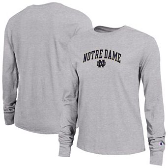 Women's Champion Gray Notre Dame Fighting Irish Arch Over Logo Long Sleeve T-Shirt