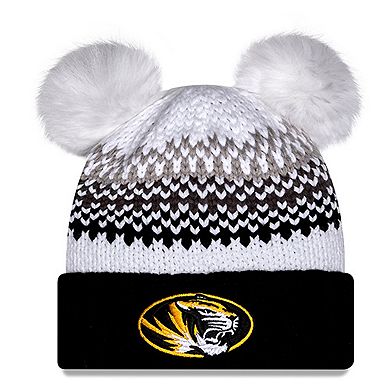 Women's New Era Black Missouri Tigers Double Pom & Print Cuffed Knit Hat