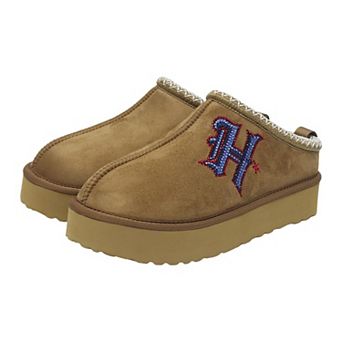 Women's Cuce Tan Houston Texans Chestnut Slip On Boots with Crystal Logo