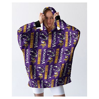 "Pegasus Minnesota Vikings 54"" x 72"" Homefield Repeat Logo Wearable Hoodie Blanket"