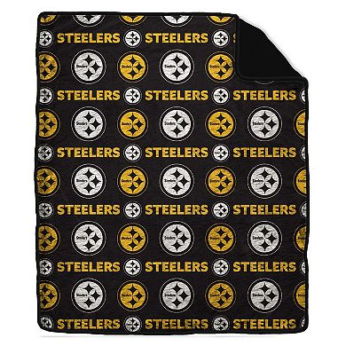 "Pegasus Pittsburgh Steelers Tonal Wordmark 60"" x 70"" Faux Fur Blanket"