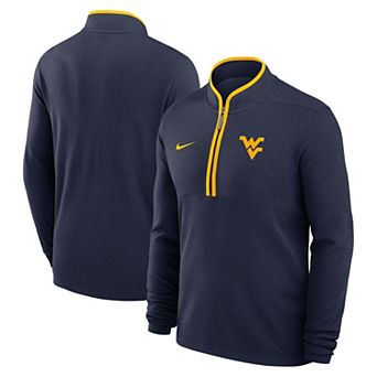 Men's Nike Navy West Virginia Mountaineers Courtside Victory Dri-FIT Half-Zip Pullover