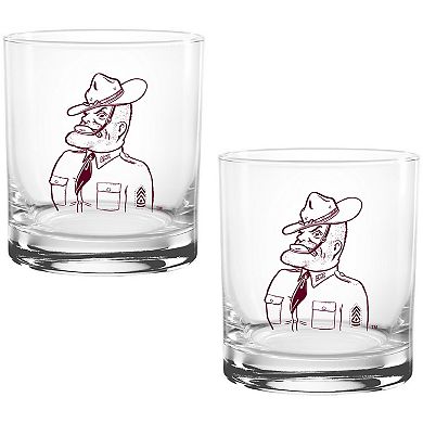 Texas A&M Aggies Two Pack 14oz. Vault Sketch Rocks Glass Set