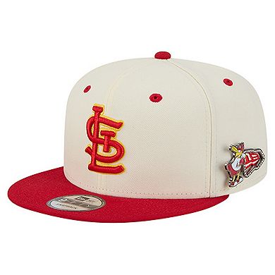 Men's New Era Cream St. Louis Cardinals Mascot Pin 9FIFTY Snapback Hat