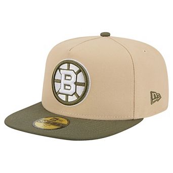 Men's New Era Tan/Olive Boston Bruins Color Pack Two-Tone 59FIFTY A-Frame Fitted Hat