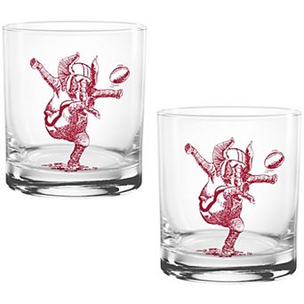 Alabama Crimson Tide Two Pack 14oz. Vault Sketch Rocks Glass Set