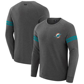 Men's J. Palmer Dark Heather Gray Miami Dolphins Players Lounge Raglan Tri-Blend Sweatshirt