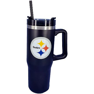 "Pegasus Pittsburgh Steelers 60"" x 70"" Logo Blanket and 30oz Stainless Steel Tumbler Combo"
