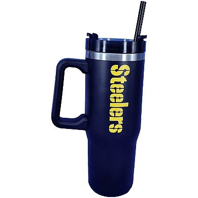 "Pegasus Pittsburgh Steelers 60"" x 70"" Logo Blanket and 30oz Stainless Steel Tumbler Combo"