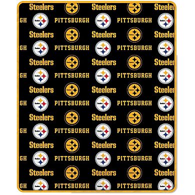 "Pegasus Pittsburgh Steelers 60"" x 70"" Logo Blanket and 30oz Stainless Steel Tumbler Combo"