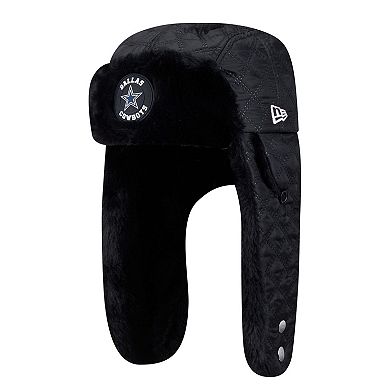 Men's New Era Black Dallas Cowboys Quilted Trapper Hat