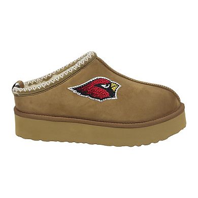 Women's Cuce Tan Arizona Cardinals Chestnut Slip On Boots with Crystal Logo