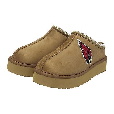 Women's Cuce Tan Arizona Cardinals Chestnut Slip On Boots with Crystal Logo
