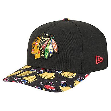 Men's New Era Black Chicago Blackhawks Mascot Visor 9SEVENTY Adjustable Hat