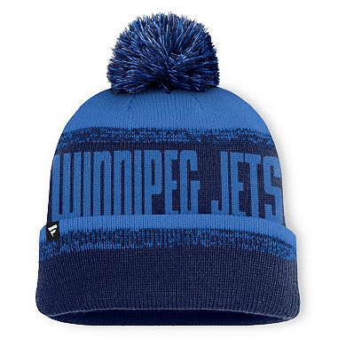 Men's Fanatics Navy/Blue Winnipeg Jets Fundamentals Thrive Cuffed Knit Hat with Pom