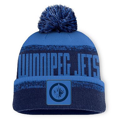 Men's Fanatics Navy/Blue Winnipeg Jets Fundamentals Thrive Cuffed Knit Hat with Pom