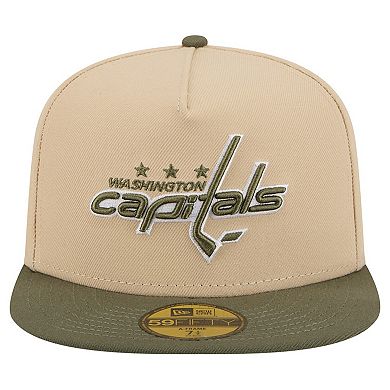 Men's New Era Tan/Olive Washington Capitals Color Pack Two-Tone 59FIFTY A-Frame Fitted Hat