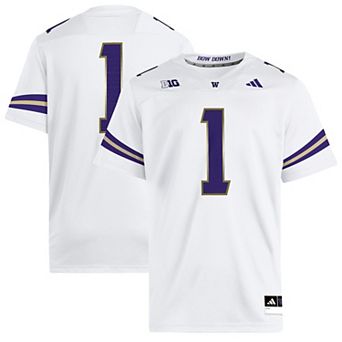 Men's adidas #1 White Washington Huskies Premier Jersey