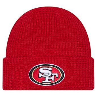 Youth New Era Scarlet San Francisco 49ers Waffle Cuffed Knit Hat