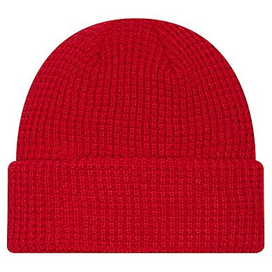 Youth New Era Scarlet San Francisco 49ers Waffle Cuffed Knit Hat