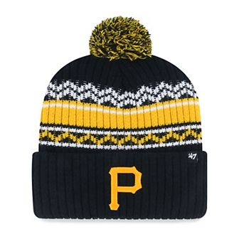 Youth '47 Black Pittsburgh Pirates Polar Vortex Cuffed Knit Hat with Pom