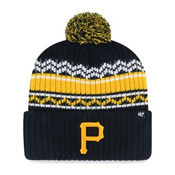 Youth '47 Black Pittsburgh Pirates Polar Vortex Cuffed Knit Hat with Pom