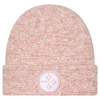 Women's New Era Pink Pittsburgh Steelers Metallic Cuffed Knit Hat