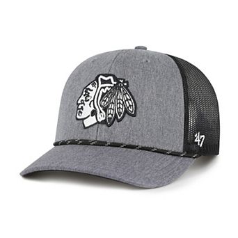 Men's '47 Gray Chicago Blackhawks Carbon Rope Trucker Adjustable Hat