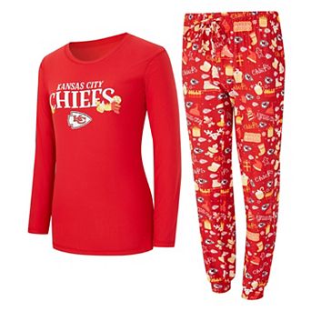Women's Concepts Sport Red Kansas City Chiefs Chesnut Long Sleeve T-Shirt and Pant Sleep Set