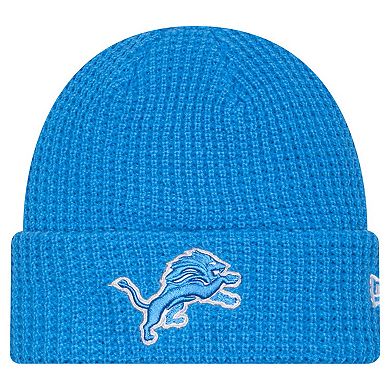 Men's New Era Blue Detroit Lions Waffle Cuffed Knit Hat
