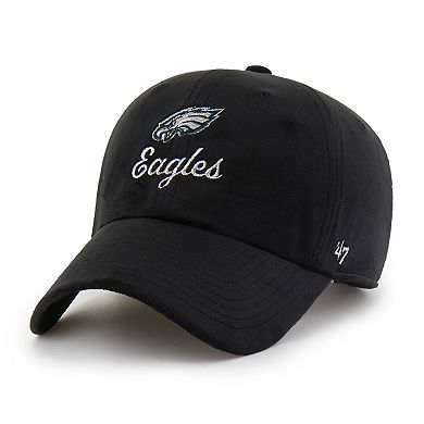 Women's '47 Black Philadelphia Eagles Spirited Clean Up Adjustable Hat