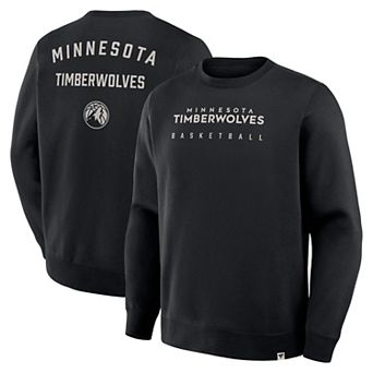 Men's Fanatics Black Minnesota Timberwolves Crossover Collection Defensive Rotation Drill Premium Pullover Sweatshirt