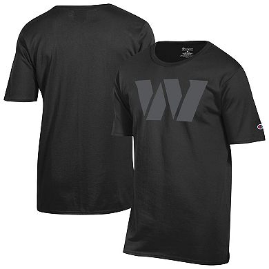 Men's Champion Black Washington Commanders Tonal Logo T-Shirt