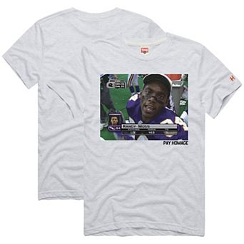 Unisex Homage Randy Moss Ash Minnesota Vikings Pay Homage Tri-Blend T-Shirt