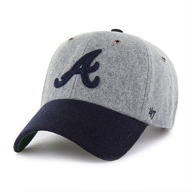 Men's '47 Gray Atlanta Braves Golden Age Wool Clean Up Adjustable Hat
