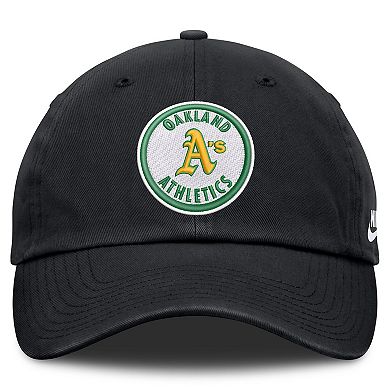 Men's Nike Black Oakland Athletics Cooperstown Collection Club Adjustable Hat