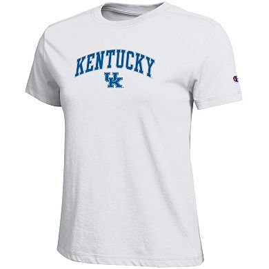 Women's Champion White Kentucky Wildcats Arched Over Logo T-Shirt