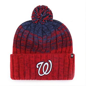 Men's '47 Red Washington Nationals Cascade Cuffed Knit Hat with Pom