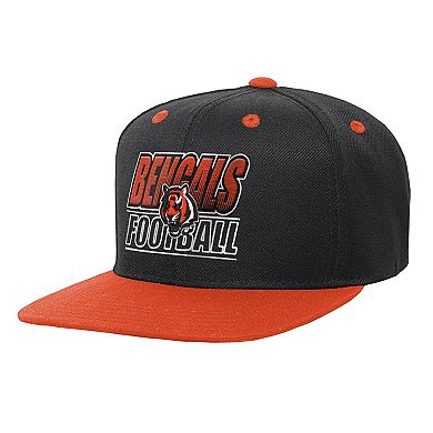 Youth Outerstuff Black Cincinnati Bengals Team Gradient Deadstock Snapback Hat