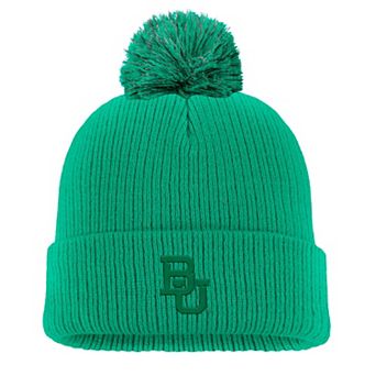 Men's Nike Green Baylor Bears Tonal Peak Cuffed Knit Hat with Pom
