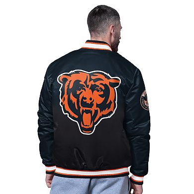 Men's Starter Navy Chicago Bears Pass Rush Varsity Full-Snap Jacket