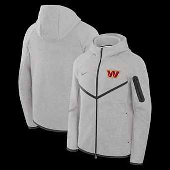 Men's Nike Heather Gray Washington Commanders Tech Fleece Full-Zip Windrunner Hoodie