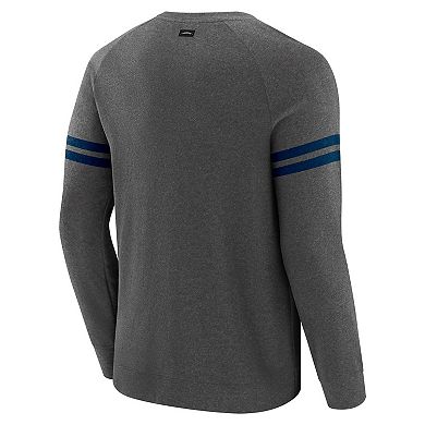 Men's J. Palmer Dark Heather Gray Seattle Seahawks Players Lounge Raglan Tri-Blend Sweatshirt