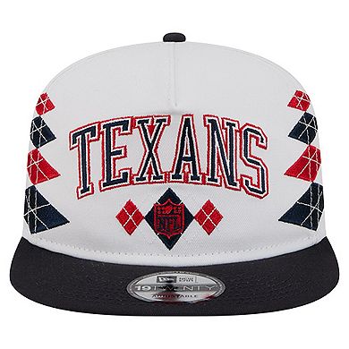 Men's New Era White Houston Texans Argyle 19TWENTY Adjustable Hat