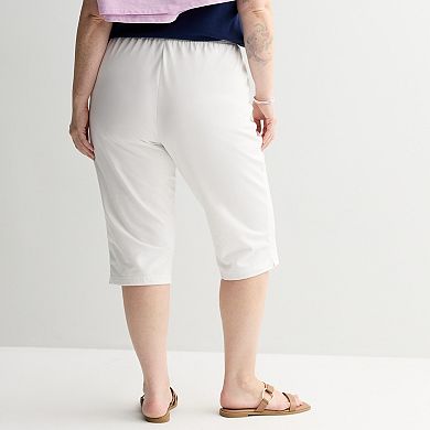 Plus Size Croft & Barrow® Easy Pull On Knit Skimmer Pants