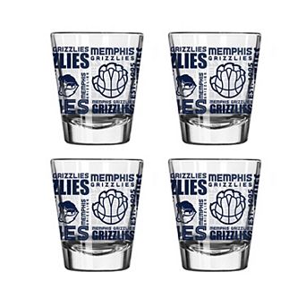 Logo Brands Memphis Grizzlies 4-Pack 2oz. Shot Glass Set