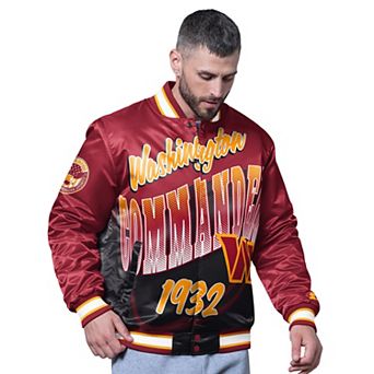 Men's Starter Burgundy Washington Commanders Pass Rush Varsity Full-Snap Jacket