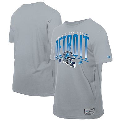 Men's New Era Silver Detroit Lions Combine Authentic Helmet T-Shirt