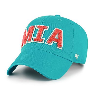 Women's '47 Aqua Miami Dolphins Zoey Clean Up Adjustable Hat
