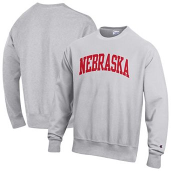 Men's Champion Gray Nebraska Huskers Reverse Weave Fleece Sweatshirt